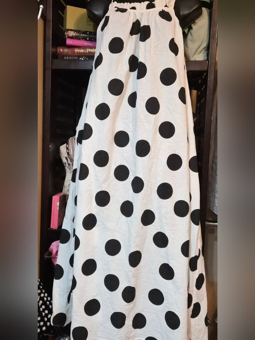 Tabitha Brown x Target Polka Dot Maxi Dress - Black and White XXS Pockets